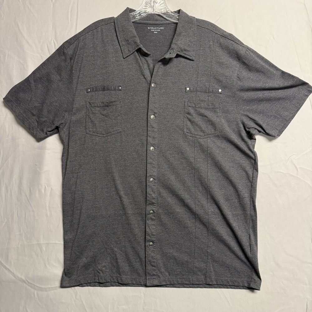 Structure button up shirt, XXL, gray